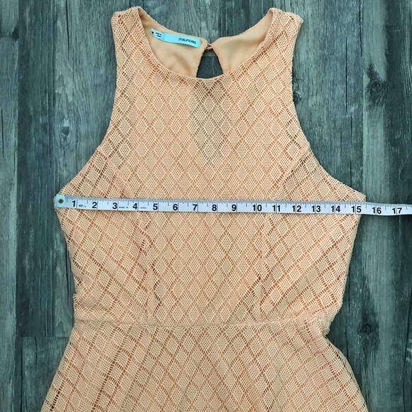 Maurices Peach Skater A-Line Dress Lace Overlay - Picture 7 of 8
